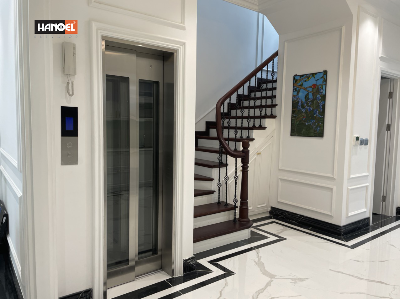 Hanoel lắp đặt và bàn giao thang máy 350 kg cho biệt thự liền kề khu đô thị Long Biên